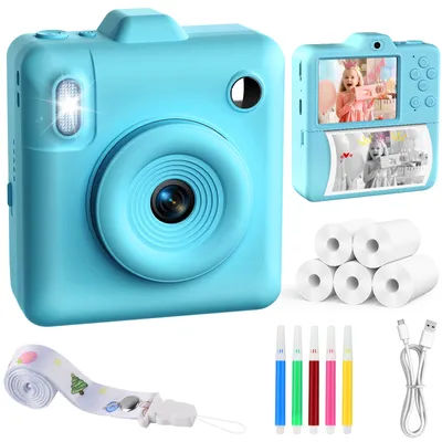 Children's Instant Print Camera Thermal Printing Digital Camera 1080P Camera Toy For 6-12 Years Maximum support 32GB Memory Card