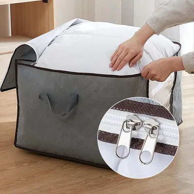 60*40*35cm Extra Large Comforter Storage Bags With Clear Window Sturdy Handle Pillow Blanket Organizer For Bedding Quilts Closet