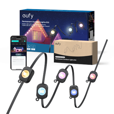 eufy Permanent Outdoor Lights E22 (150ft, Black) Black, 150ft