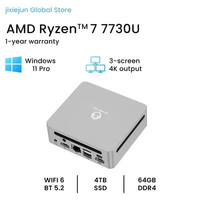 GenMachine New AMD Ryzen 7330U 8/16/32G Windows 11 MINI PC DDR4 WIFI6 BT5.2 4.2GHz Desktop gaming pc
