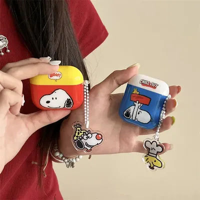 Miniso Cartoon Snoopy Custodia protettiva per Airpods 4 generazione applicabile Custodia per auricolare Bluetooth di seconda generazione e 3 generazione