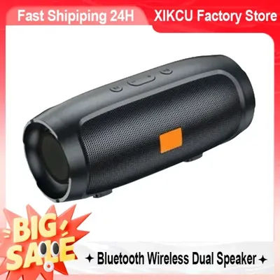 XIKCU Portable double haut-parleur Bluetooth stéréo extérieur Tfusb lecture Fm diffusion vocale Portable caisson de basses 50 haut-parleur sans fil