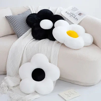Oreiller en forme de fleur, tapis de sol mignon, siège décoratif en peluche douce, coussin Floral 3D pour canapé, lit, chaise, décoration de la maison, 1 pièce