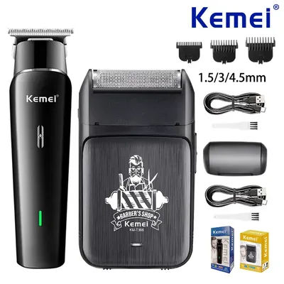 Kemei USB Charging Hair Clippers Rechargeable Electric Trimmer Men's Shaver Cordless Beard Shaving Machine,KM-1115,KM-T366,Kit