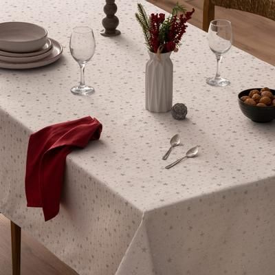 Tovaglia natalizia jacquard argento 155x350 cm