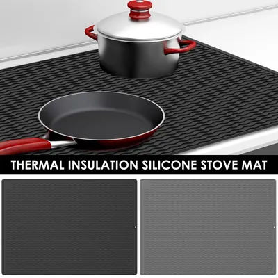 Tapis de couverture de cuisinière en Silicone, couvercle supérieur de cuisinière électrique 71x50cm, couvercle de plaque de cuisson pliable, résistant à la chaleur, protecteur de plaque de cuisson