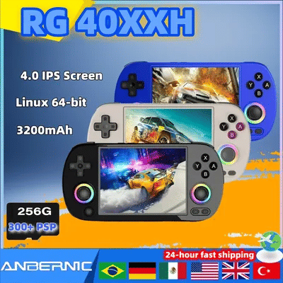 ANBERNIC RG40XX H Handheld Game Console 256G 300 PSP Game Video Player Console 4.0'' IPS Screen Linux System WIFI Output RG40XXH