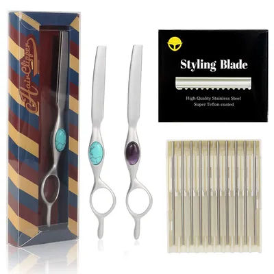 Professional Sharp Barber Razor Blade Purple Dragon Hair Razors Cut Hair Cutting Thinning Knife Salon Tools