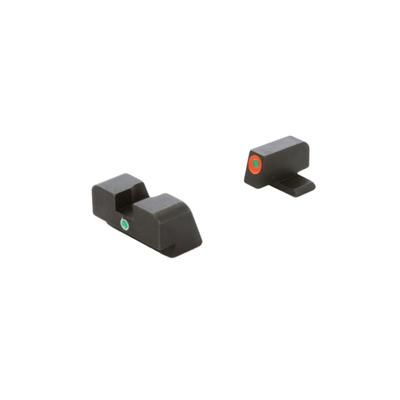 AmeriGlo I-Dot Sight set for FN High Power Green Front with Orange Outline Green Rear Matte Finish Black FN-201