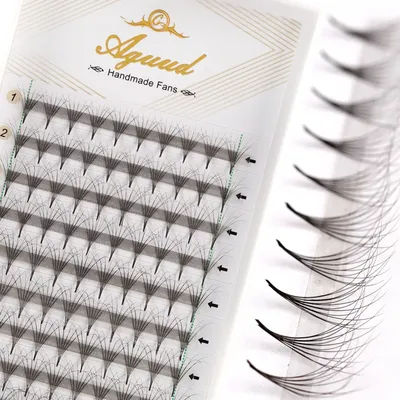 AGUUD C D Russian Volume Double Layers Fan Premade Volume Fans Eyelashes 12D Fluffy Sharp Stem Pre False Lash Extension Fans
