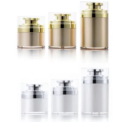 50Pcs 30g/50g/100g Airless Pump Jar Refillable Cream Jar Vacuum Bottle Travel Size Empty Container for Cream and Lotion