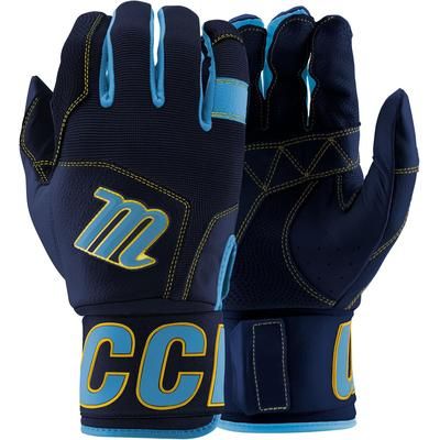 Marucci Blacksmith V2 Adult Baseball Batting Gloves Navy/Carolina Blue
