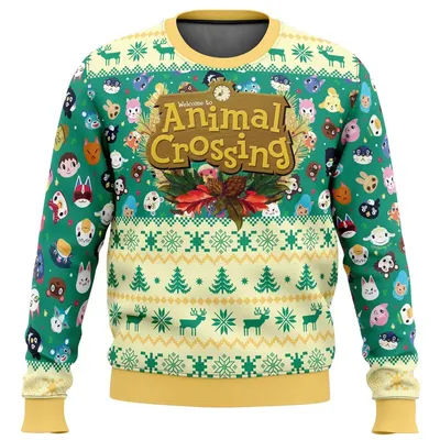 Happy Animal Villagers Animal Crossing Ugly Merry Christmas Sweater Fashion Men Hoodie Pullover Tops Winter Women Sweatshirt