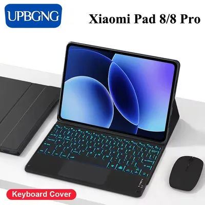 Étui pour clavier tactile rétro-éclairé pour Xiaomi Pad 8 Pro Pad 8 7 11.2 pouces housse de clavier Bluetooth sans fil pour étui Mi Pad 7 8 Pro