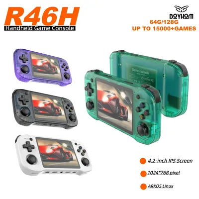 2025 R46H Retro Handheld Game Console Linux System 4.2Inch IPS Portable Pocket Player 64G/128G Games Video Gaming