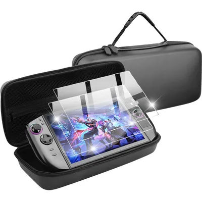 2 in 1 Protective Accessories for Lenovo Legion Go 2, Hard EVA Carrying Case + Tempered Glass Screen Protector Travel Bag Set
