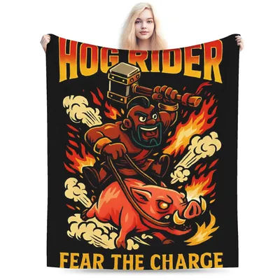 Hog Rider Clashes Royaleds couverture en peluche enfants flanelle jeter couverture pour chambre chaud personnalisé bricolage qualité couvre-lit cadeau