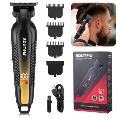 Solimpia Gradient Hair Clipper Professional Hair Salon LCD Digital Display Edge Trimming Rechargeable Taper Men's Home Haircut