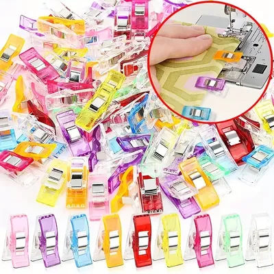 30/50/100pc Sewing Clip Folders With Plastic Boxes For Craft Tools Books Crafts Plastic Clips in Various Colors Are Easy To Sort