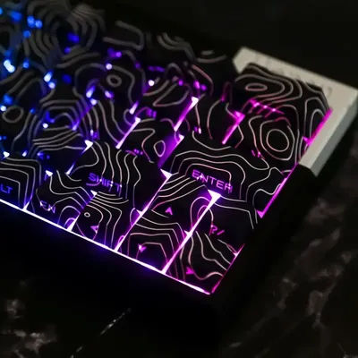 2025 Super Contour PBT Keycaps Side Glow Light Mechanical Keyboard Original Factory Height for 61/68/75/84/87 Keys Game Keyboard
