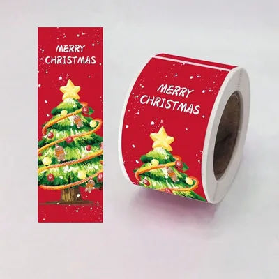 150pcs/roll, Christmas Gift Packaging Sticker Labels, Gift Box Decor Bag Packaging Label, Sealing Decals, Party Favo