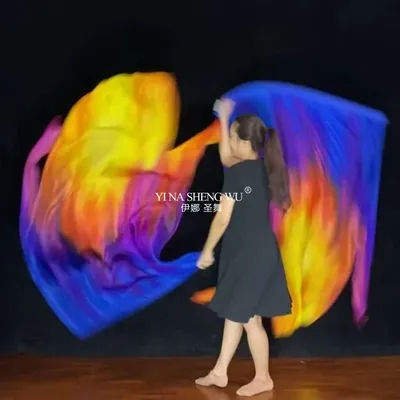 New Praise Flag Dance Stage Performance Accessories Props Gradient Praise Flag Belly Dance Worship Church Dance Flag With Stick