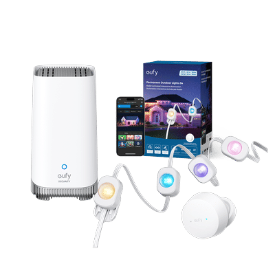 eufy Permanent Outdoor Lights S4 (200ft with 144 LEDs) + HomeBase S380 White