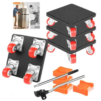 Furniture Mover Tool Set Furniture Transport Set 4 Robust Transport Rollers 1 Practical Furniture Lifter 200kg