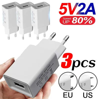5V 2A QC3.0 chargeurs de téléphone portable USB chargeur mural haute vitesse adaptateur secteur pour IPhone Samsung Xiaomi prise ue/US