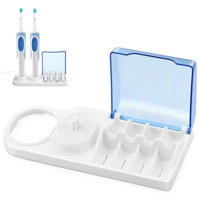 Support de brosse à dents électrique Oral B, Base de support de brosse à dents électrique, couvercle de rangement de têtes de brosse de remplacement avec trou de chargeur