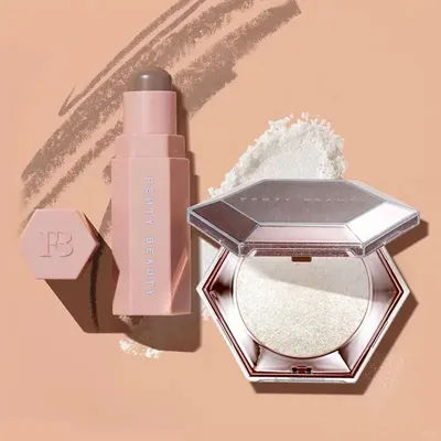 Fenty Beauty Contour Stick Suitable for Asian Skin Tones 3D Diamond Highlighter Setting Loose Powder Lipstick Covering Lip Lines