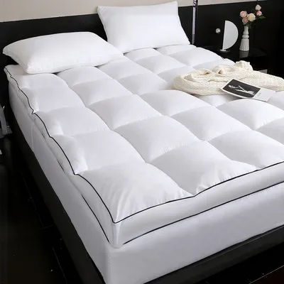 Double Mattress Topper Quilted Mattress Protector, Anti Allergy&Breathable Fitted Mattress Cover, 30 CM Extra Deep Stretch Skirt