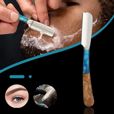 A Professional Men's Razor, Classic Barber Razor for Close Shaving and Hair Trimming – Salon-Quality Barber Shop Razor for Manual Men's Beard Grooming, Valentine's Day Gift, Father's Day Gift,