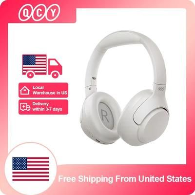 QCY H3 ANC Wireless Headphones 43dB Active Noise Cancelling Bluetooth 5.4 Over Ear Headset With Hi Res Audio & 60H Pla h3 bluegrey