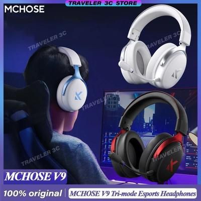 Smart Tri Mode Gaming Headphone Hi Res Music Active Noise Reduction Headset v9 Black Red