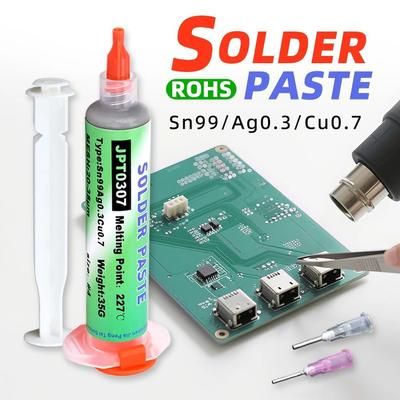 Lead Free High Temperature Solder Paste Sn99 Ag0.3 Cu0.7 Needle Tube For Mobile Phone And LED Repair 50g
