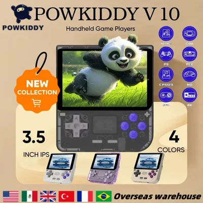 New POWKIDDY V10 Handheld Game Console 3.5 Inch 480*320 IPS OCA Full Screen Retro Opendinglinux Handhelds NEW Children's Gifts