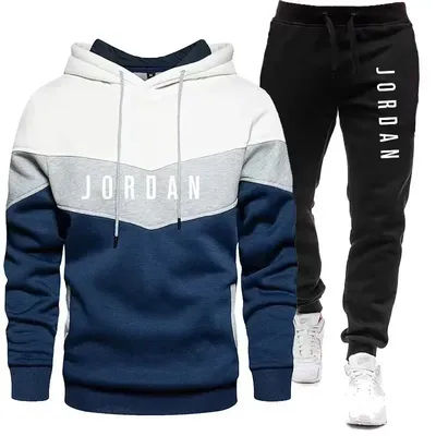 New Spring and autumn leisure men's and women's long-sleeved hoodie + pants two-piece outdoor training jogging hoodie tracksuit