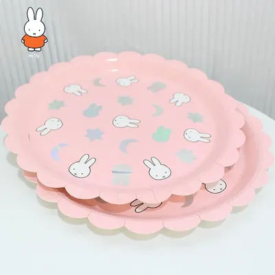 24/5000 Miffy Dinner Plates, Paper Cups, Birthday Cake Plates, Disposable Paper Plates, Picnic Dessert Table Tableware