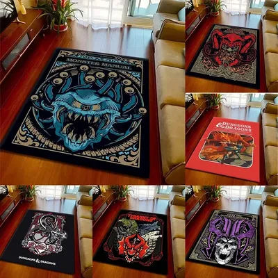Dragon et donjon couverture imprimé tapis donjons motif anti-dérapant tapis chambre décor tapis pour chambre chambre décor tapis