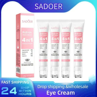1/2/3pcs SADOER Eye Cream Retinol Nicotinamide Hyaluronic Acid Vitamin C Anti Dark Circle 4in1 Moisturizing Anti-Aging Eye Serum