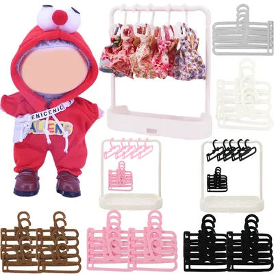 Doll Accessories Wardrobe Hanger Cool Bodysuit Mini Furniture For Labubu 17CM Plush Doll Clothes,Girl Birthday Gifts DIY Toys