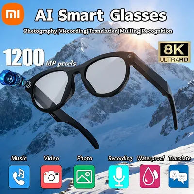 Xiaomi 8K HD AI Smart Camera Glasses Translation Camera Glasses Multifunctional Bluetooth Calling Voice Assistant Music Player