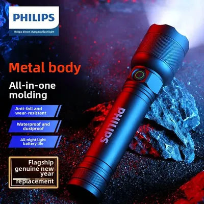 Philips nouveau 2188 LED lampe de poche en alliage d'aluminium lumière portable USB rechargeable lampe de camping pour la randonnée en plein air