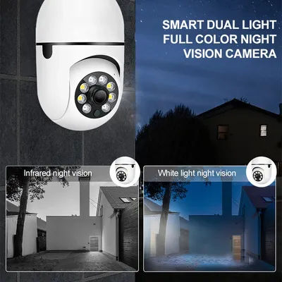 1080P HD A6 Bulb Surveillance Camera Anti-theft Outdoor Indoor Security Monitor Wireless WiFi Camera Night Vision Audio IP Came