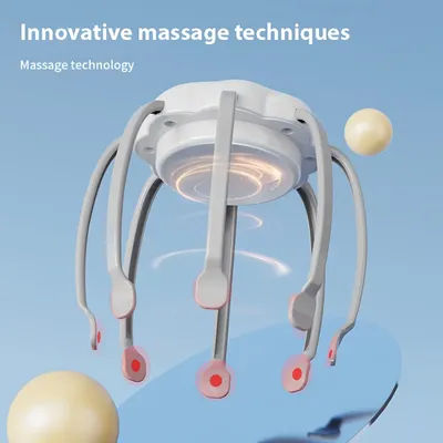 3 Modes Radio Electric Head Massager, Octopus-shaped Head Massager - Portable 360-degree Head Massager with 8 Fingers, Ideal for