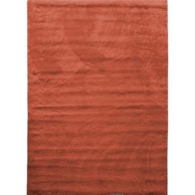 Tappeto morbido in poliestere terracotta 190x290