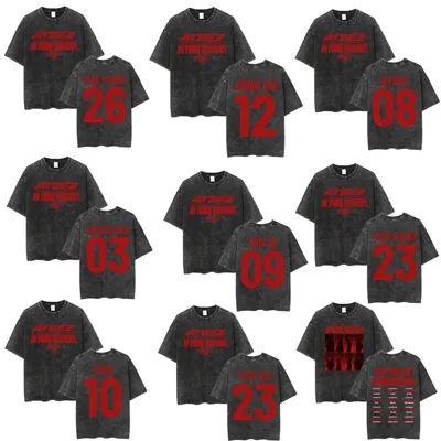 Ateez 2025 World Tour in Your Fantasy Vintage Washed T-shirts Hongjoong Seonghwa Yunho Yeosang San Mingi Wooyoung Jongho T-shirt