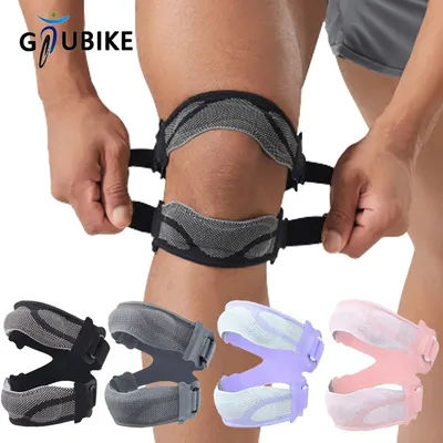 GTUBIKE 1PCS Upgraded With Double Patella Straps Anti Slip Silicone Sports Knee Pads That Are Adjustable, Stable,Shock-Absorbing