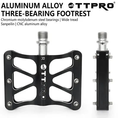 TTPRO Ultralight Wide Bike Pedals CNC Aluminum Alloy with Sealed Bearings & Cr-Mo Axle for Mountain Road Bicycle